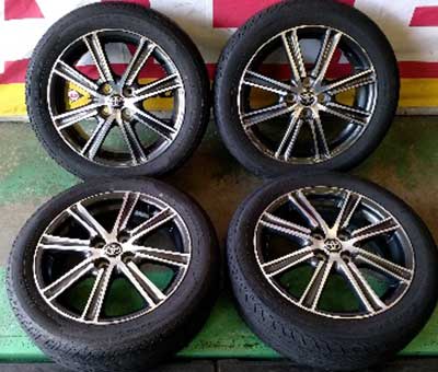 買取実績・160系カローラフィールダー純正アルミホイール+海外メーカー(185/55R16)セット-1
