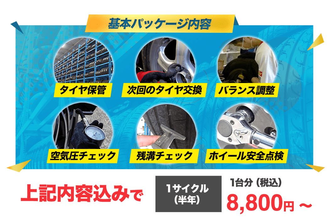 タイヤ保管サービス・基本パッケージ