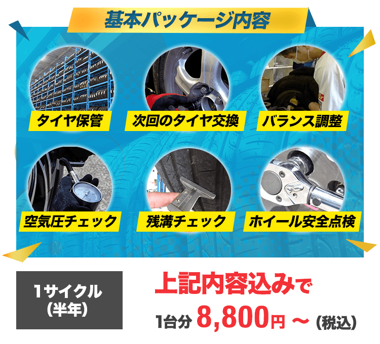 タイヤ保管サービス・基本パッケージ