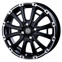 INTER MILANO(ベスト) MUD BAHN マッドバーン XR-600S セミグロスブラック/リムポリッシュ 12インチ PCD100.0 4穴