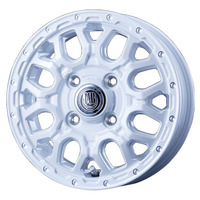 INTER MILANO(ベスト) MUD BAHN マッドバーン XR-800M ピュアホワイト/ピアスポリッシュ 12インチ PCD100.0 4穴