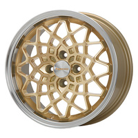 MLJ HYPERION ハイペリオン CALMA(カルマ) ゴールド/リムポリッシュ 15インチ PCD100.0 4穴