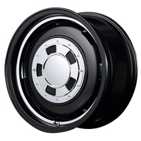 MID(マルカ) MID WHEELS セミグロスブラックリムヴァーレイポリッシュ 14インチ PCD100.0 4穴