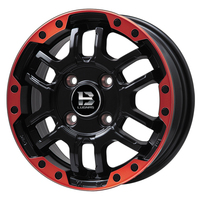 BIG WAY(ビッグウェイ) B-LUGNAS ビーラグナス FRD マットブラックリムレッド 16インチ PCD100.0 4穴