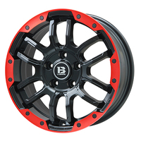 BIG WAY(ビッグウェイ) B-LUGNAS ビーラグナス マットブラックリムレッド 16インチ PCD100.0 5穴