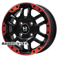 BIG WAY(ビッグウェイ) B-LUGNAS ビーラグナス マットブラックリムレッド 17インチ PCD139.7 6穴