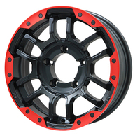 BIG WAY(ビッグウェイ) B-LUGNAS ビーラグナス マットブラックリムレッド 15インチ PCD139.7 5穴