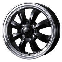 Weds(ウェッズ) Gyraft グラフト 8S ブラック/リムポリッシュ 12インチ PCD100.0 4穴