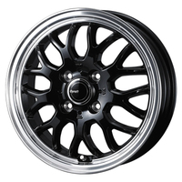 Weds(ウェッズ) Gyraft グラフト ブラック/リムポリッシュ 12インチ PCD100.0 4穴