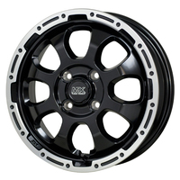 HOT STUFF(ホットスタッフ) MAD CROSS マッドクロス GRACE(グレイス) セミグロスブラック&リムポリッシュ(GB/P) 12インチ PCD100.0 4穴