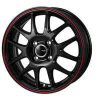 JAPAN三陽(ジャパン) MONZAJAPAN JP-STYLE モンツァジャパン ジェイピースタイル Jefa(ジェファ) パールブラック/レッドライン 12インチ PCD100.0 4穴