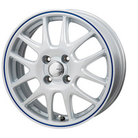 JAPAN三陽(ジャパン) MONZAJAPAN JP-STYLE モンツァジャパン ジェイピースタイル Jefa(ジェファ) パールホワイト/ブルーライン 12インチ PCD100.0 4穴