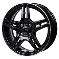 JAPAN三陽(ジャパン) MONZAJAPAN JP-STYLE モンツァジャパン ジェイピースタイル R52 パールブラック/フランジカットポリッシュ 12インチ PCD100.0 4穴