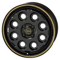KYOHO(共豊) AME PPX セミグロスブラック×イエローライン 14インチ PCD100.0 4穴