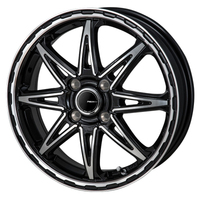 JAPAN三陽(ジャパン) PIEDINO ピエディーノ STYLE-S(スタイル) ブラックメタリック/ポリッシュ 12インチ PCD100.0 4穴