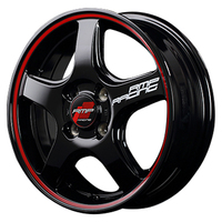 MID(マルカ) MID RACING ブラック/リムレッドライン 15インチ PCD100.0 4穴