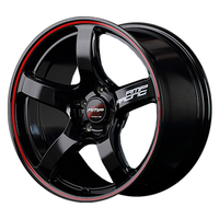 MID(マルカ) MID RACING R50 ブラック/リムレッドライン 17インチ PCD114.3 5穴