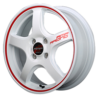 MID(マルカ) MID RACING ホワイト/リムレッドライン 15インチ PCD100.0 4穴