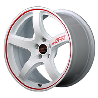 MID(マルカ) MID RACING R50 ホワイト/リムレッドライン 17インチ PCD114.3 5穴