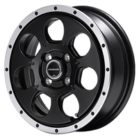 MID(マルカ) MID WHEELS W0-7 セミグロスブラック/フランジDC 12インチ PCD100.0 4穴