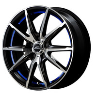 MID(マルカ) MID WHEELS ブラックポリッシュ+アンダーカットブルー 18インチ PCD114.3 5穴