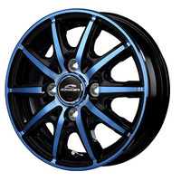 MID(マルカ) MID WHEELS RX10-K ブラックポリッシュ/クリスタルブルークリア 14インチ PCD100.0 4穴