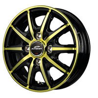 MID(マルカ) MID WHEELS RX10-K ブラックポリッシュ/クリスタルゴールドクリア 14インチ PCD100.0 4穴