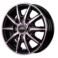 MID(マルカ) MID WHEELS RX10-K ブラックポリッシュ/クリスタルピンククリア 14インチ PCD100.0 4穴