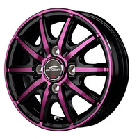 MID(マルカ) MID WHEELS RX10-K ブラックポリッシュ/クリスタルパープルクリア 14インチ PCD100.0 4穴