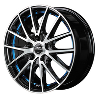 MID(マルカ) MID WHEELS RX27 ブラックメタリックポリッシュ+アンダーカットブルークリアー 17インチ PCD114.3 5穴