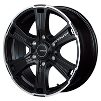 MID(マルカ) MID WHEELS SS REVOLVER(リボルバー) セミグロスブラック+リボルバーポリッシュ+ロゴマシニング 16インチ PCD139.7 6穴