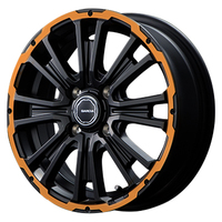 MID(マルカ) MID WHEELS SS REVOLVER KC(リボルバー) セミグロスブラック/リボルバーオレンジ 14インチ PCD100.0 4穴