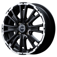 MID(マルカ) MID WHEELS SS REVOLVER KC(リボルバー) セミグロスブラック/リボルバーポリッシュ 14インチ PCD100.0 4穴