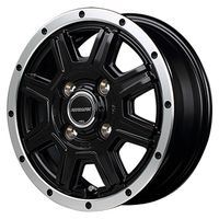 MID(マルカ) MID WHEELS セミグロスブラック+フランジポリッシュ 14インチ PCD100.0 4穴