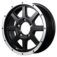 MID(マルカ) MID WHEELS セミグロスブラック+フランジポリッシュ 16インチ PCD114.3 5穴