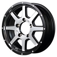 MID(マルカ) MID WHEELS セミグロスブラック+リム&ディスクポリッシュ+フランジピアスドリルド 16インチ PCD114.3 5穴