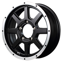 MID(マルカ) MID WHEELS WF-8 セミグロスブラック+フランジポリッシュ 16インチ PCD139.7 5穴